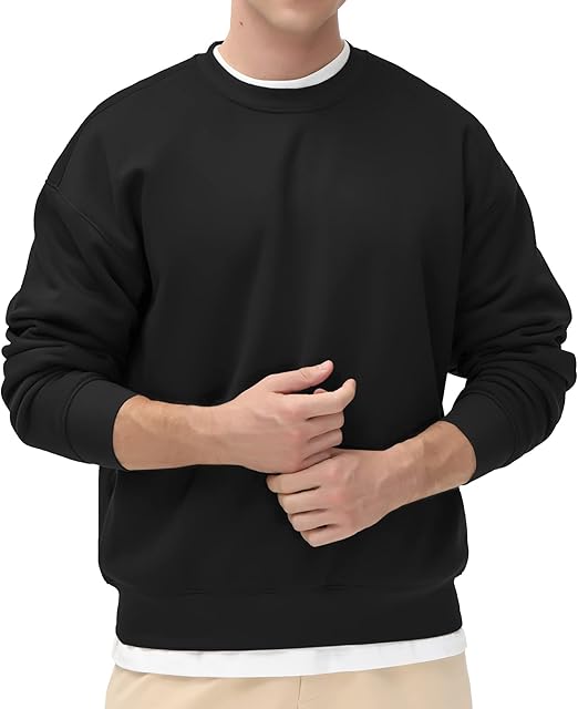 Crewneck Sweatshirt Thick Loose fit Soft Basic Pullover Sweatshirt